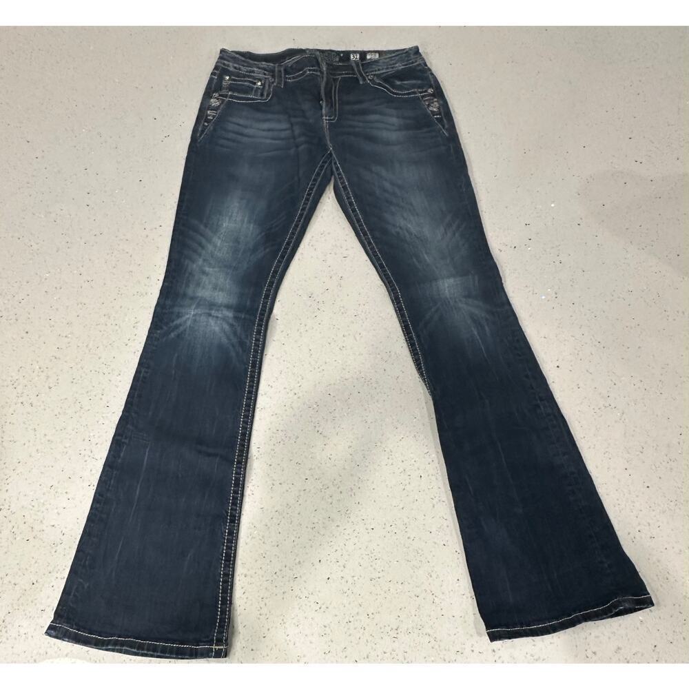 MISS ME Jeans Womens Size 31 Signature Slim Boot Cut Blue Denim Mid Rise Pants